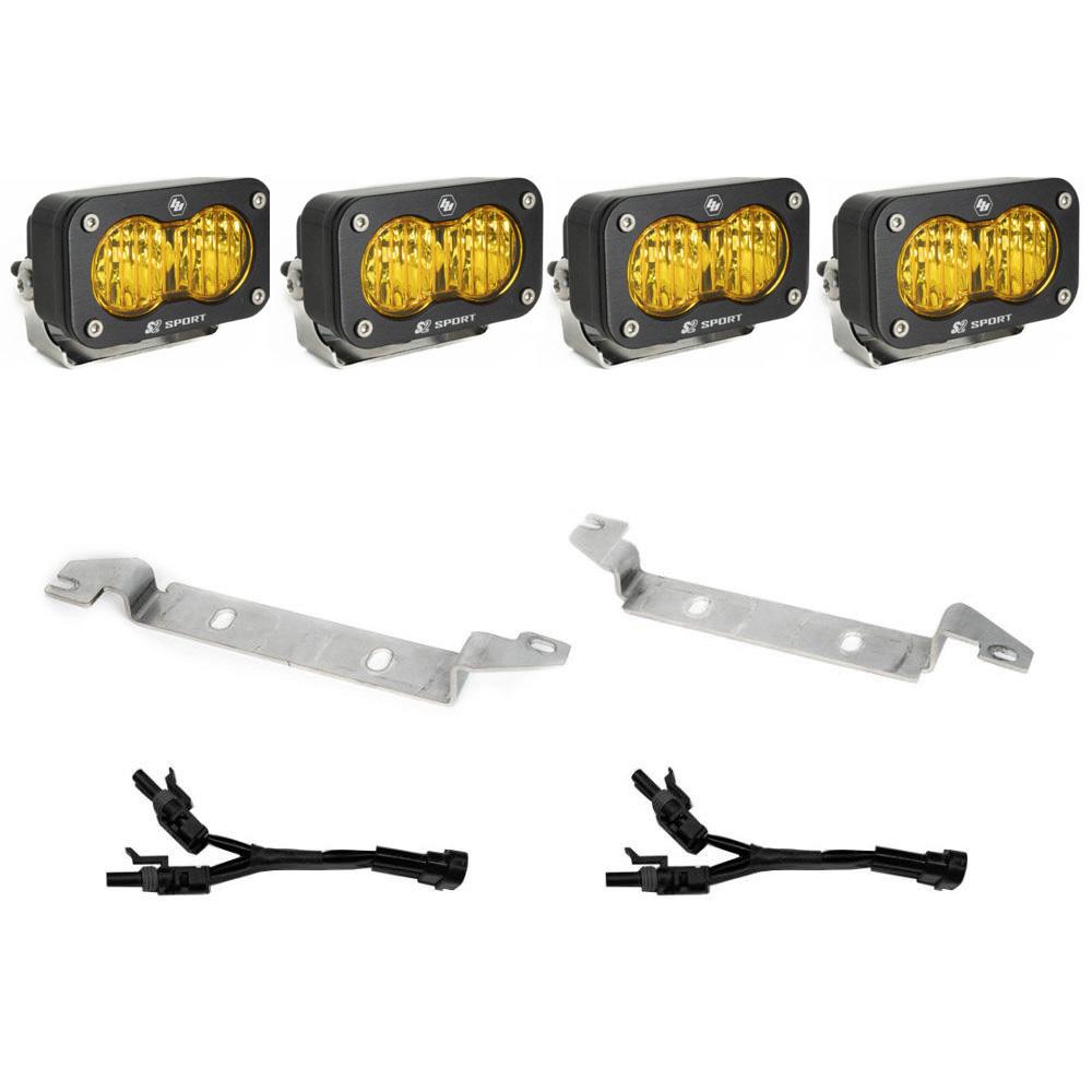 S2 Sport Fog Pocket Kit - 22-Present Toyota Tundra (Wide Cornering; Baja Amber) Baja Designs