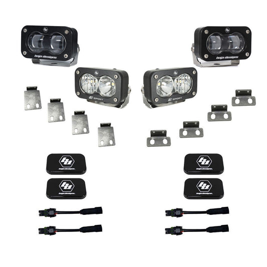 S2 SAE/S2 Clear Sport Fog Pocket Kit Fits 21-On Ford Raptor Baja Designs