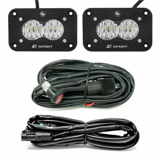 S2 Sport Black Flush Mount LED Auxiliary Light Pod - Universal Baja Designs