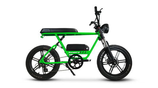 Green SUPERHUMAN Bandit II 750 w Moto Ebike 20x4.5 Fat Electric e-Moto Style eBike