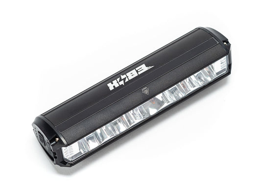 Front view of the eMOTO EBOX Dawn Headlight, showcasing its sleek, modern design and bright LED light panel.