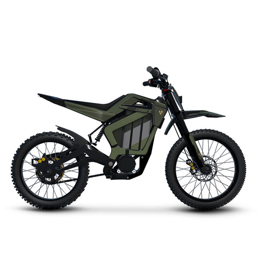 Superhuman Champ Pro R electric dirt bike in Green, side view