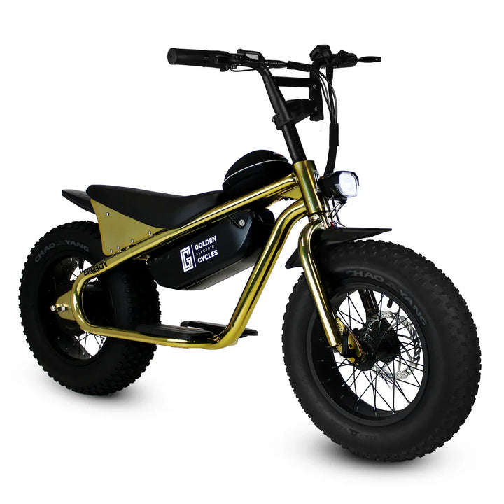 Gold Big Bear eBikes GOLDEN CYCLE Big Boy 350w Ready to Ride Micro Ebike 16x4 Electric Mini Fat Tire eBike