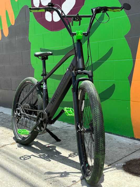 Custom Green Monster 500 w Electric Mountain eBike 27.5" x 2.2" Mountain tire electric bike front