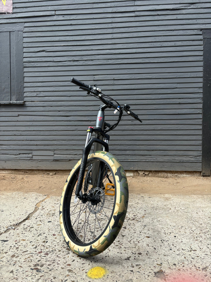 Custom Military Camo 750 w Electric Urban eBike  26x2.1 Urban tire electric bike - eBike Super Shop