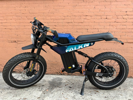 Custom Blue Sunset 750 w Electric e-Moto Style eBike 20x4 Fat tire electric bike - eBike Super Shop