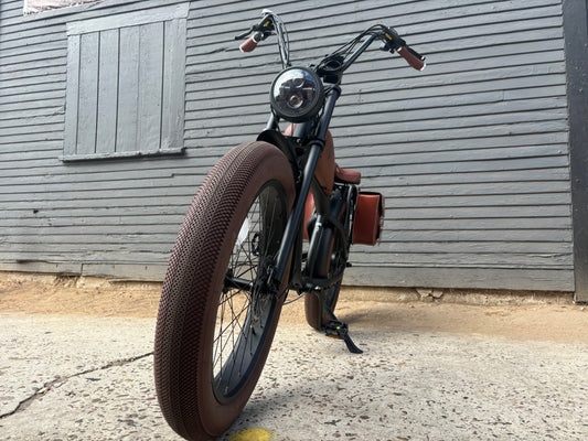 Custom Cafe Racer 750 w Electric Vintage eBikeStep Over 26x4 Fat tire electric bike - eBike Super Shop