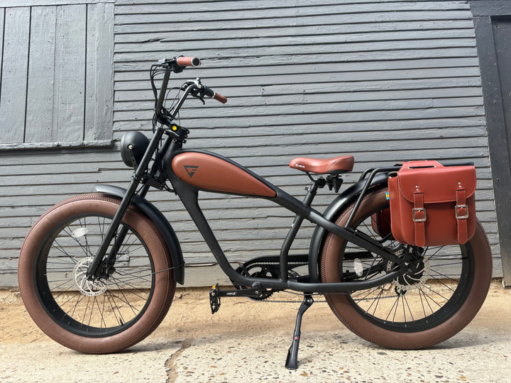 Custom Cafe Racer 750 w Electric Vintage eBikeStep Over 26x4 Fat tire electric bike - eBike Super Shop