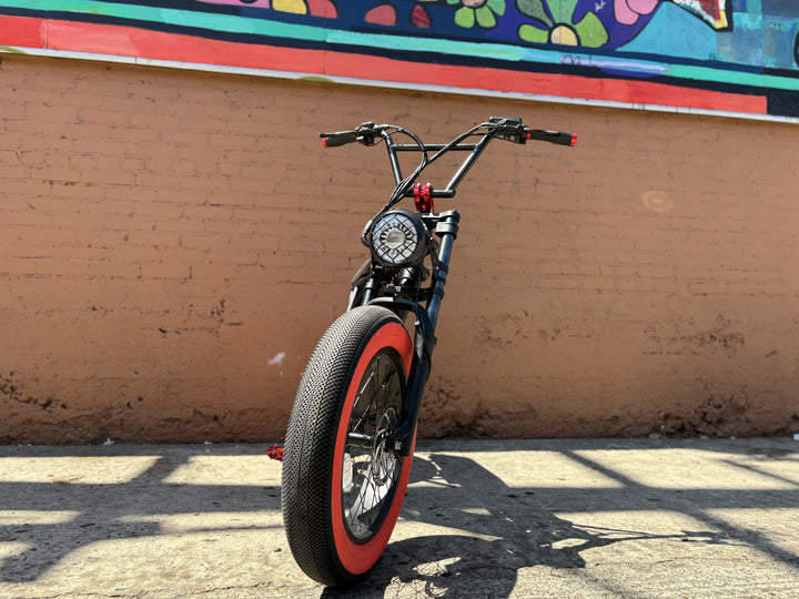 Custom Electric Moto Style eBike - Red Ripper 750 Watt 20x4 Inch Fat tire electric bike Custom Electric Moto Style eBike - Red Ripper 750 Watt 20x4 Inch Fat tire electric bike