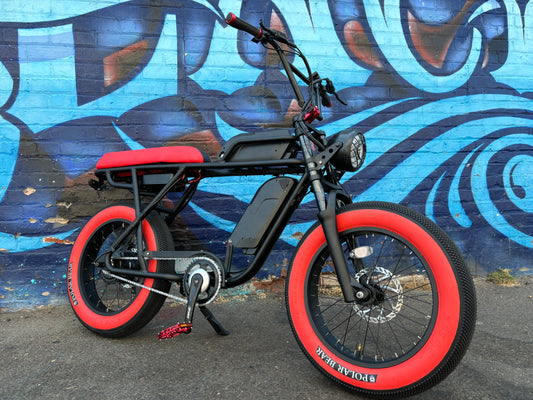 Custom Red Fury Ripper Pro X 750 w Electric Moto Style eBike 20x4 Fat tire electric bike