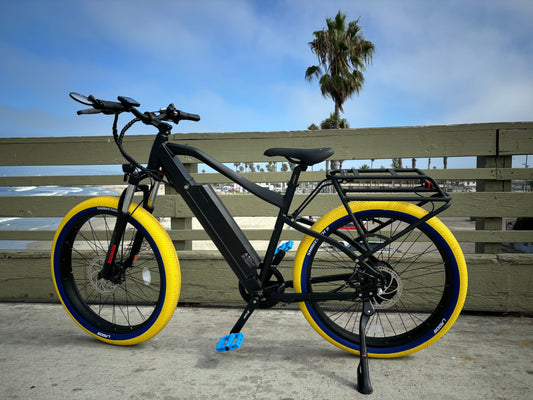 Custom Yellow Predator 750 w Electric Urban eBike  26x2.1 Urban tire electric bike