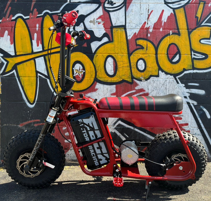 Custom EBOX Red Dragster X Fat Tire Electric Moto Bike | eBike Super Shop