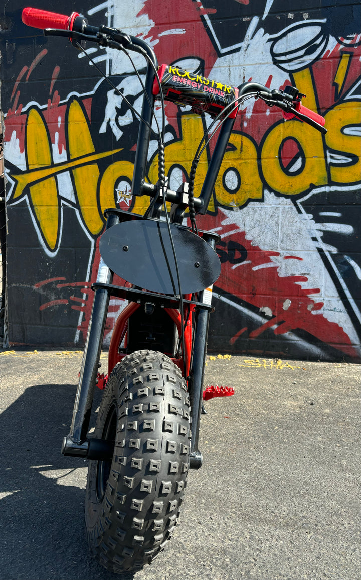 Custom EBOX Red Dragster X Fat Tire Electric Moto Bike | eBike Super Shop