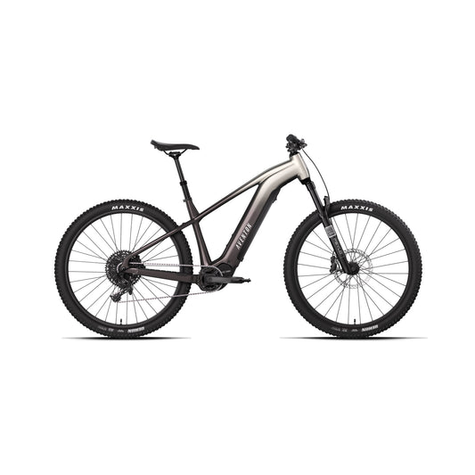 Aventon Ramblas ADV electric mountain bike in Tropos color, side view, displayed against a white background.