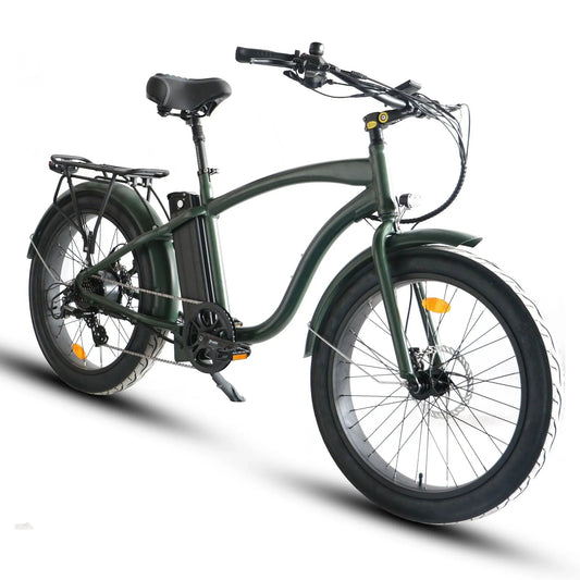 Big Bear eBikes COASTAL CRUISER 52V 24 Over 750 w Ready to Ride Step Over Ebike 24x3 Fat Tire Electric Beach Cruiser eBike - Fat Tire Cruiser eBike - eBike Super Shop