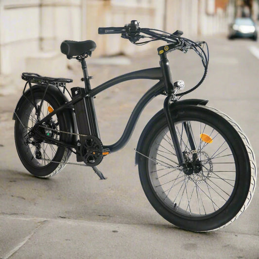 Big Bear eBikes COASTAL CRUISER 52V 24 Over 750 w Ready to Ride Step Over Ebike 24x3 Fat Tire Electric Beach Cruiser eBike - Fat Tire Cruiser eBike - eBike Super Shop