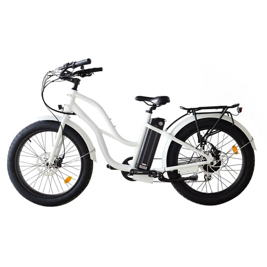 Big Bear eBikes COASTAL CRUISER 52V 24 Thru 750 w Ready to Ride Step Thru Ebike 24x3 Fat Tire Electric Beach Cruiser eBike - Fat Tire Cruiser eBike - eBike Super Shop