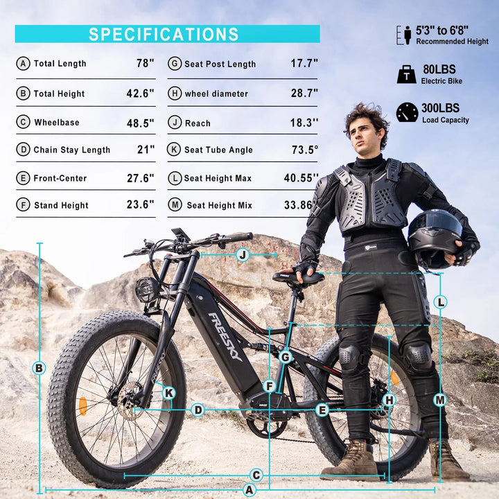 Big Bear eBikes FREESKY Swifthorse X - 6e 1000 w Ready to Ride Mountain Ebike 4 Electric Fat Tire Mountain eBike - Mountain eBike - eBike Super Shop