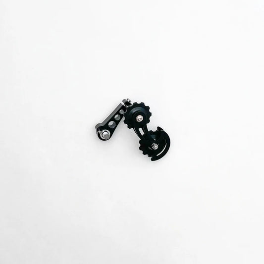 Super73 R RX chain tensioner in black, shown from a side angle against a white background.