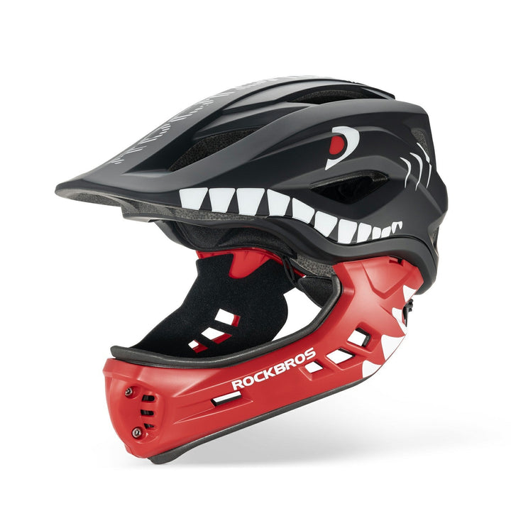 Kids Full-Face Bike Helmet Cartoon for Boys and Girls, Black / M Kids Full-Face Bike Helmet Cartoon for Boys and Girls, Black / M