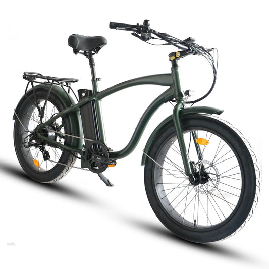 Coastal Cruiser 52v 24 Over 750W Step Over Ebike 24x3 Fat Tire Fat Tire Cruiser - Fat Tire eBike - COAST|FATT|GREEN|0008 eBike Super Shop