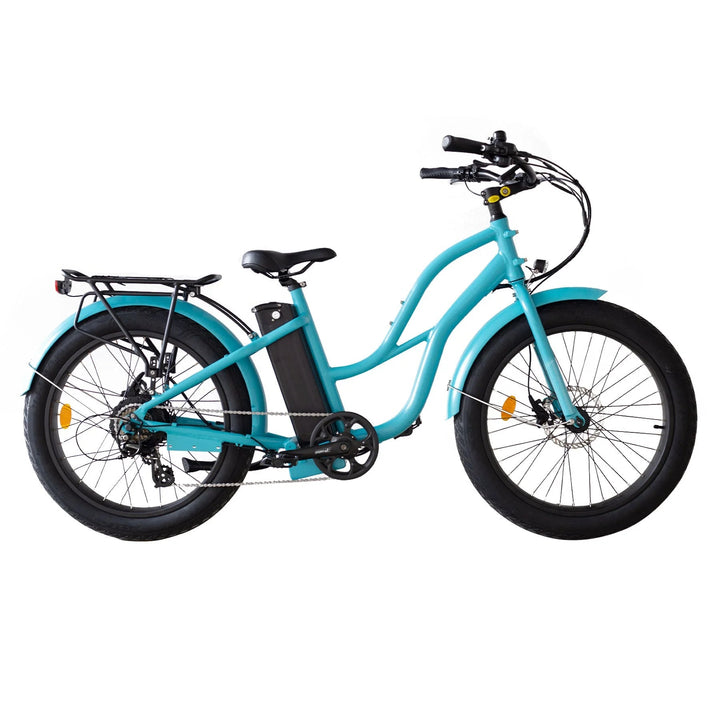 Coastal Cruiser 52V 24 Thru 750W Step Thru Ebike 24x3 Fat Tire Fat Tire Cruiser - Fat Tire Cruiser eBike - eBike Super Shop