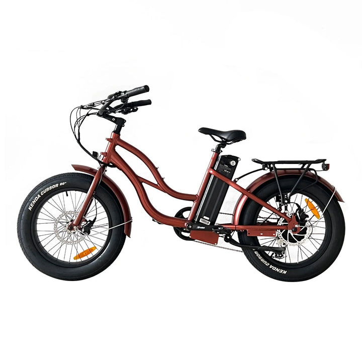 Coastal Cruiser 52V 24 Thru 750W Step Thru Ebike 24x3 Fat Tire Fat Tire Cruiser - Fat Tire Cruiser eBike - eBike Super Shop