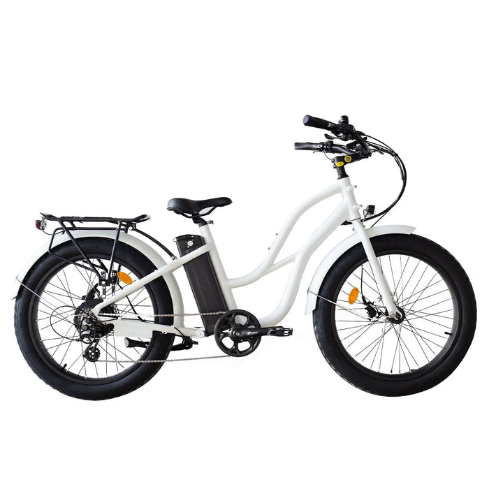 Coastal Cruiser 52v 24 Thru 750W Step Thru Ebike 24x3 Fat Tire Fat Tire Cruiser - Fat Tire eBike - COAST|FATT|WHITE|0003 eBike Super Shop