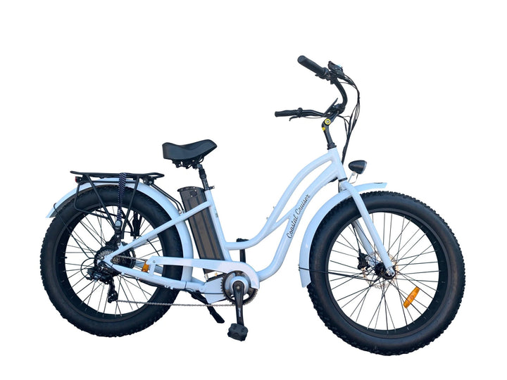 Coastal Cruiser 52v 26 Thru 750W Step Thru Ebike 26x4 Fat Tire Fat Tire Electric Beach Cruiser - Fat Tire eBike - COAST|FATT|RED|0002 eBike Super Shop