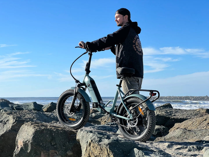 Coastal Cruiser CC Folding 750w Step Thru Ebike 20x3 Fat Tire Folding Electric Bike - Folding Ebike - eBike Super Shop