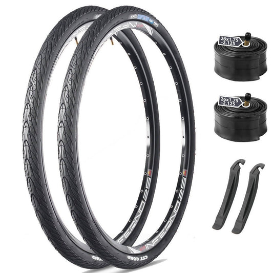 CST Captain C1698 - 26"×1.75" - Bicycle Tires - SHP - C1698_26175_BLK*2+TB26 eBike Super Shop