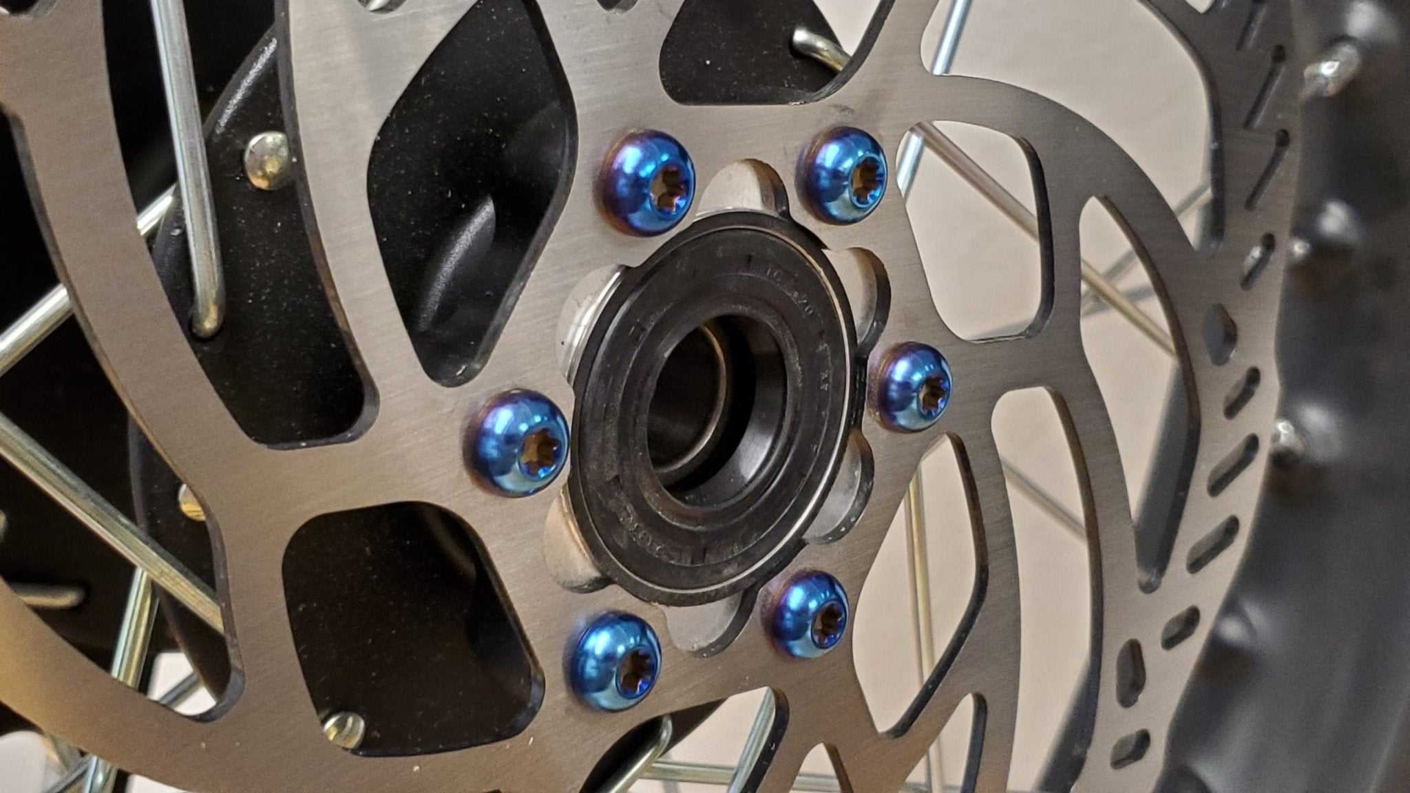 Blue Bolts Rotor E-Moto Titanium Rotor Bolts by Warp 9 | eBike Super Shop