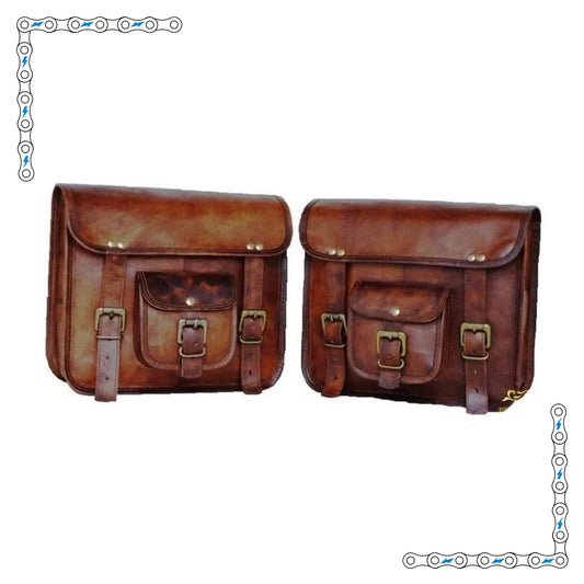 eBike Aged Brown Leather Saddle Bags for ebike - Accessories - eBike Super Shop