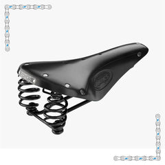 eBike Black Leather Brooks Spring Saddle for Ebikes