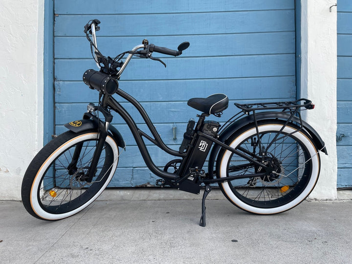 eBike Black Leather Rounded Studded Bar Bag for ebike - Accessories - EBIKE|ACCES|0418 eBike Super Shop