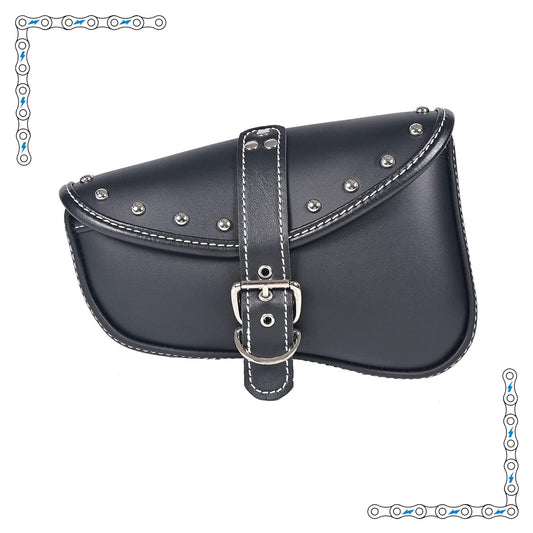 eBike Black Leather Studded Triangle Moto Saddle Bag Set of 2 for ebike - Accessories - EBIKE|ACCES|0427 eBike Super Shop