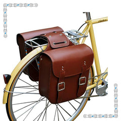 eBike Brown Leather Saddle Bags for ebike