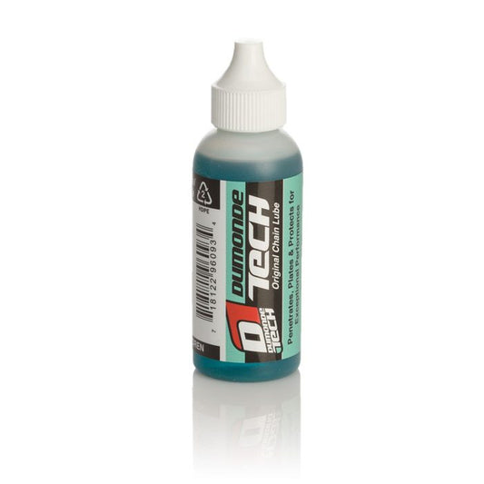 Bottle of Dumonde Tech Original Chain Lube for eBikes, featuring a yellow label and pointed applicator cap.