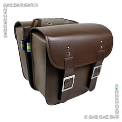 eBike Dark Brown Leather Saddle Bags for ebike