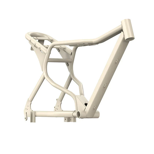 Desert beige Macfox X7 eBike frame, side view, isolated on white background