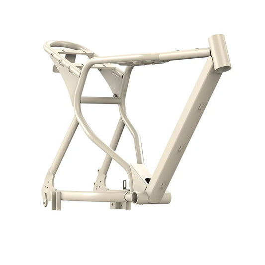 Desert beige Macfox X7L eBike frame, side view, isolated on white background