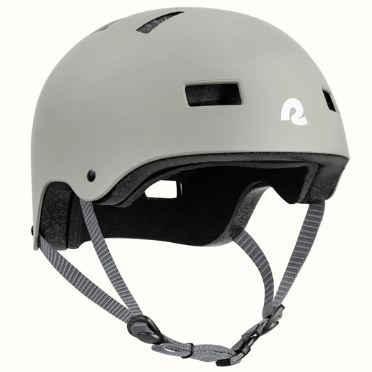 Matte oat Retrospec Dakota eBike helmet with adjustable straps, shown in a side view.
