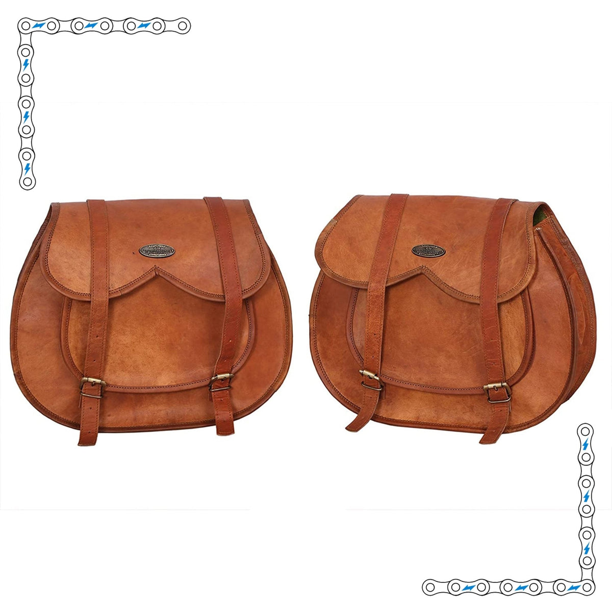 eBike Honey Leather Rounded Saddle Bags for ebike - Accessories - EBIKE|ACCES|0429 eBike Super Shop