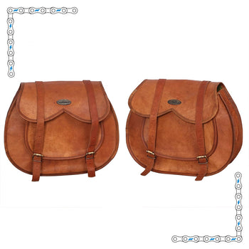 eBike Honey Leather Rounded Saddle Bags for ebike - Accessories - EBIKE|ACCES|0429 eBike Super Shop