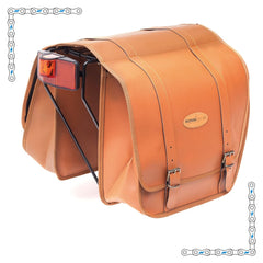 eBike Honey Leather Saddle Bags for ebike