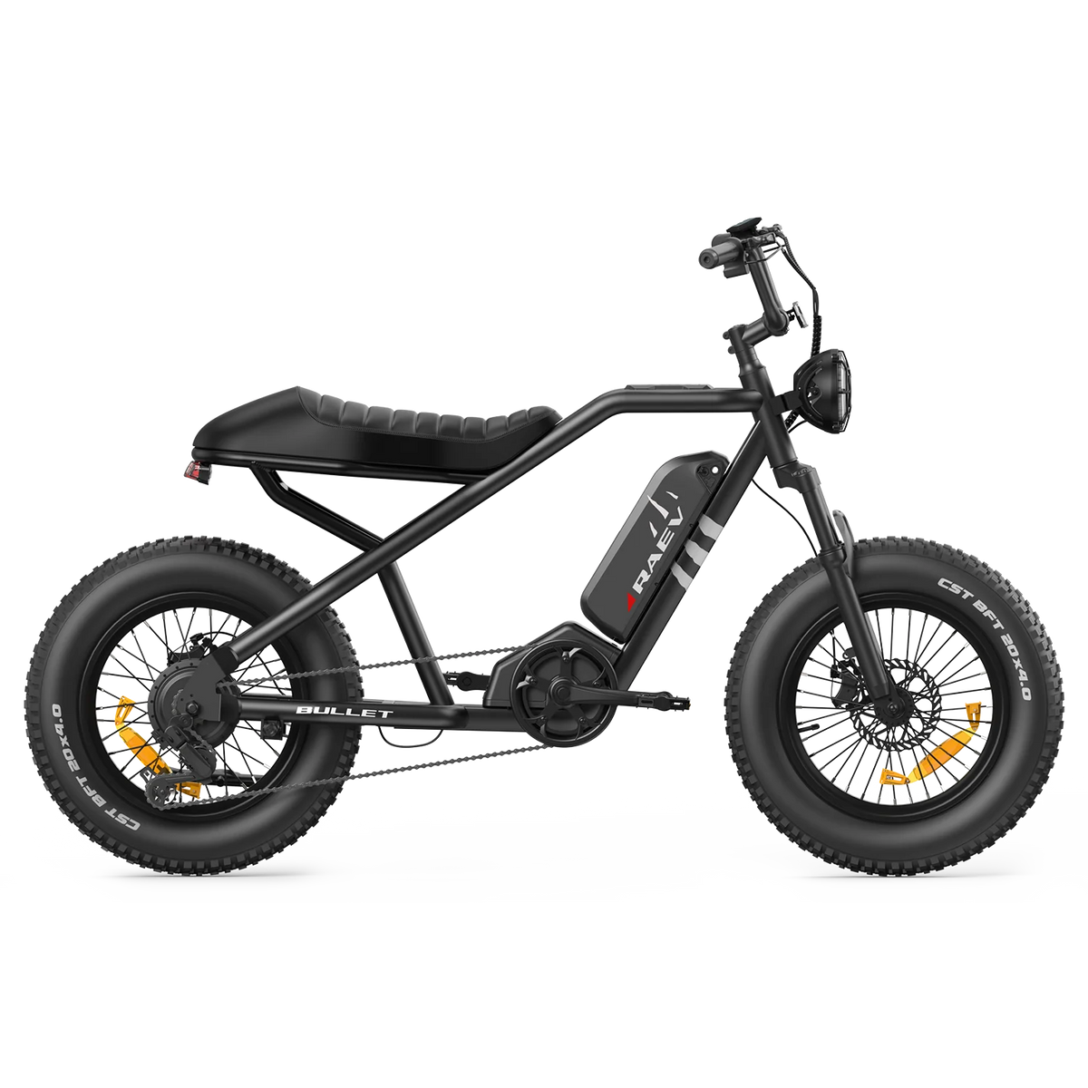 Metallic black Raev Bullet eBike side view showcasing sleek frame and modern design