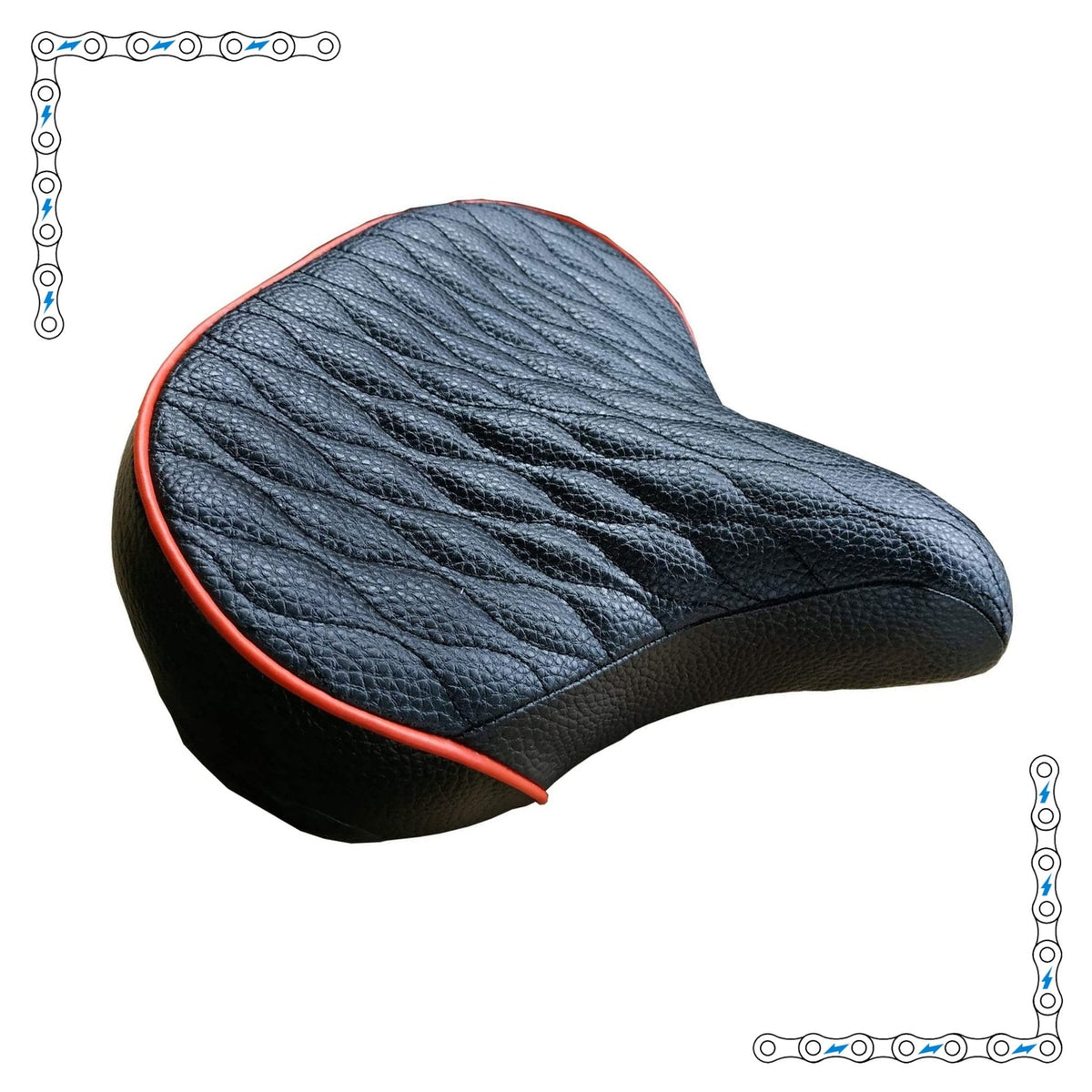 eBike Red Trim Quilted Couch Seat for Ebike - Parts - EBIKE|ACCES|0460 eBike Super Shop