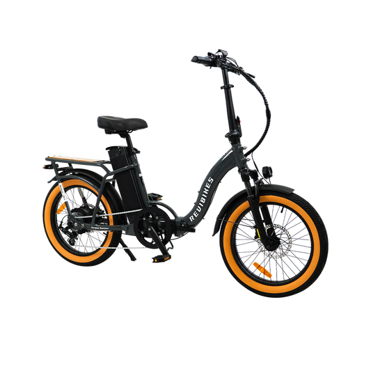 eBike Revi Rebel.2 Pro in anthracite color, side view, showcasing its frame, wheels, and battery pack