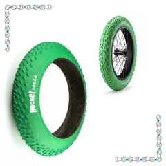 eBike Tires 20" x 4" Green Knobby for Fat Tire Electric Bike