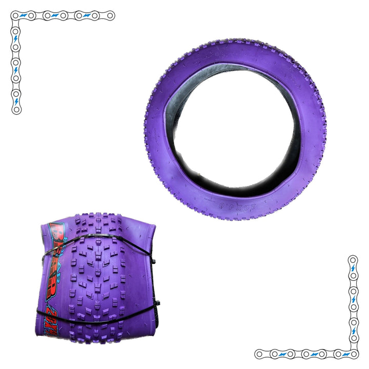 eBike Tires 20" x 4" Purple Knobby for Fat Tire Electric Bike - Tires - eBike Super Shop